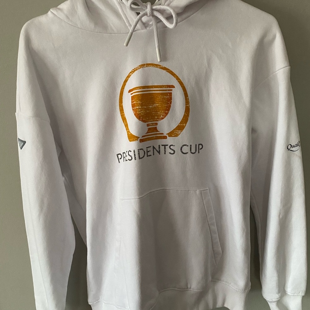 Levelwear Presidents Cup‎ White Hoodie men’s M Quail Hollow club